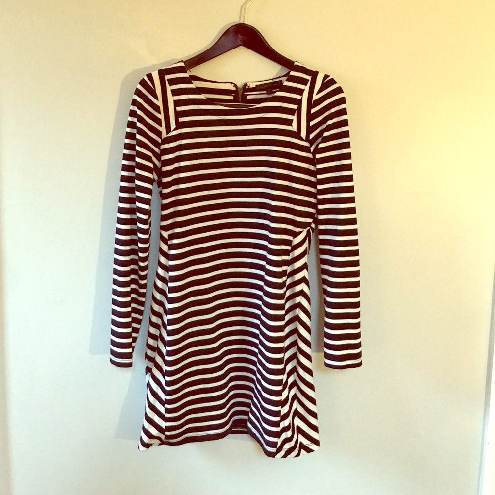 Black and white striped dress